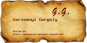 Gerzsenyi Gergely névjegykártya